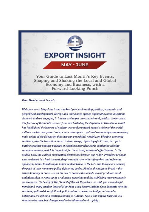 Export Insight May-June